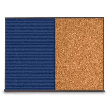 United Visual Products Triple Door Radius Corkboard, 72"X36", G UV8005-GOLD-DRKSPR
